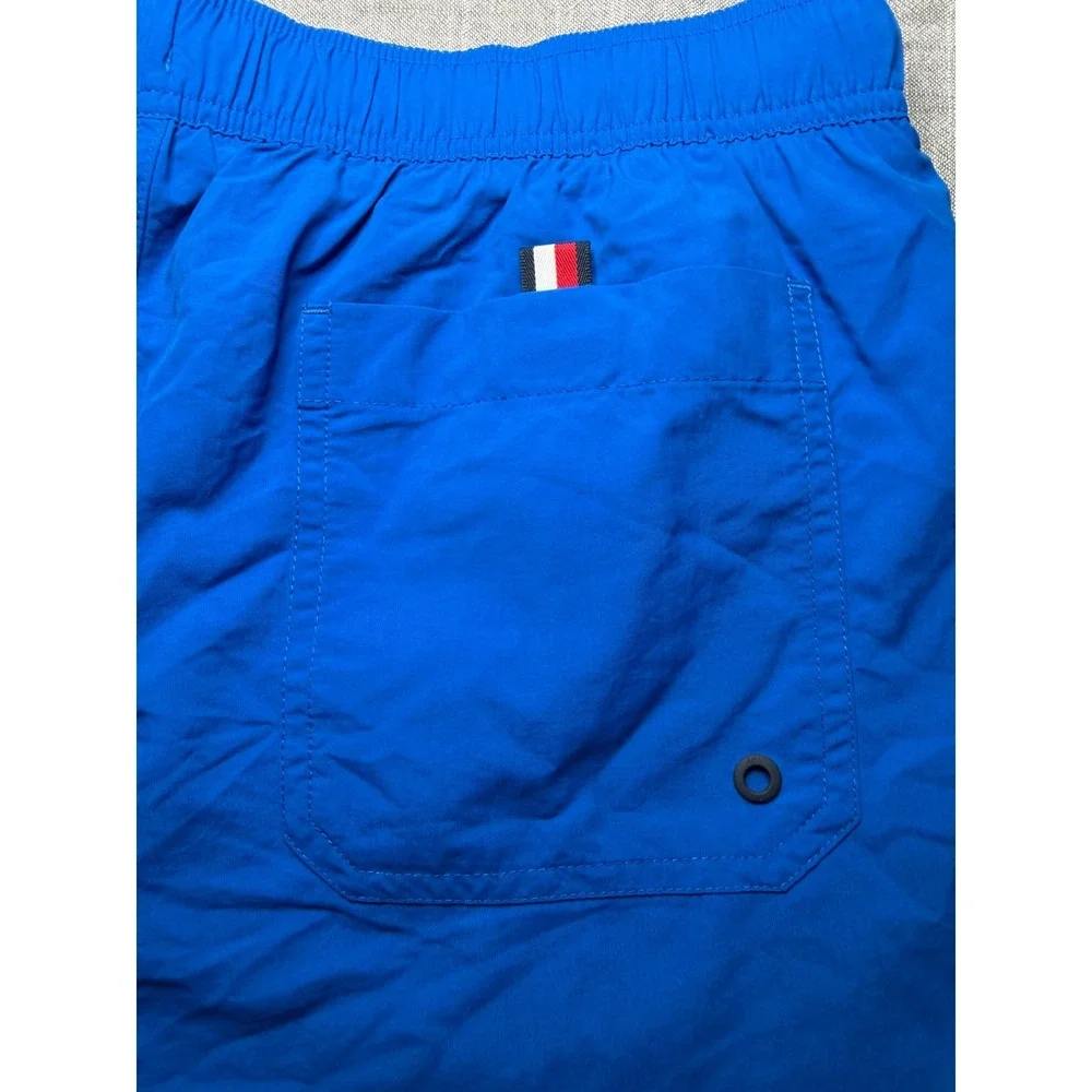 Tommy Hilfiger Mens Blue Logo Swim Trunks Board‎ Shorts Medium 7 Inch Inseam